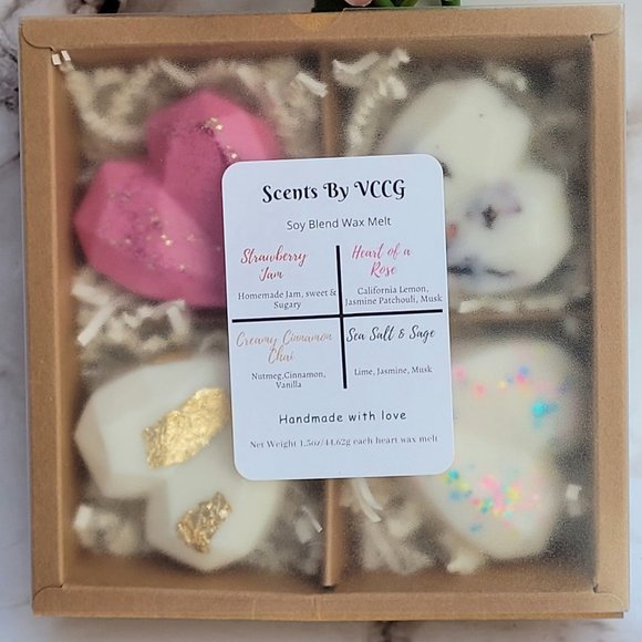 Heart Shaped Scented Soy Blend Wax Melt - Picture 3 of 3